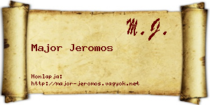 Major Jeromos névjegykártya